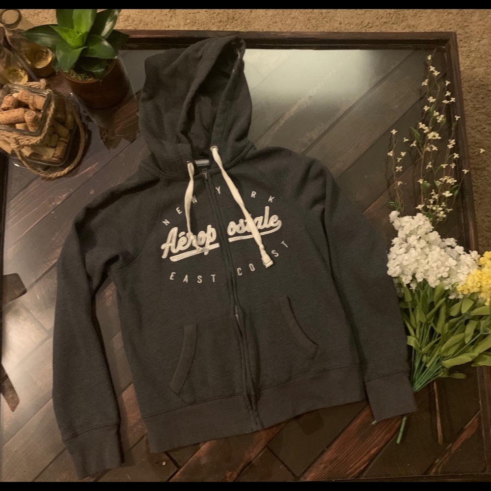 Aeropostale Gray Zip Up Hoodie
